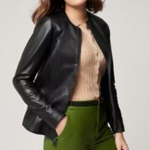 Alessandra Italian Lambskin Leather Jacket